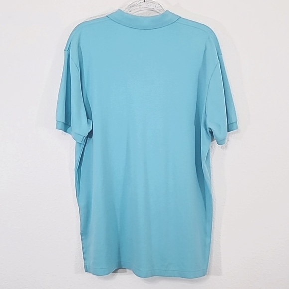 POLO by RALPH LAUREN Men's Turquoise/Light Blue Short Sleeve Polo Shirt, size L - Picture 3 of 5